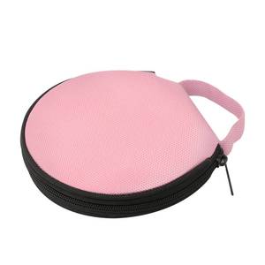 lot 4418 image: HAPLIVES 20 Capacity CDDVD Case Storage Holder Binder Organizer Portable Zipper Round Oxford CDDVD Cases Organizer Wallet Book for Car Home Office Travel (Pink)