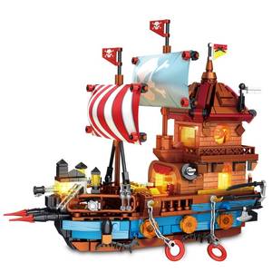 lot 4423 image: Pirate Ship Building Blocks Set with Lights, Compatible with Lego Set, Modern Boat Model Toy Building Kit for Adults, Idea Christmas Birthday Gift for Kids Teens Girls Boys 8-14 (916 PCS)