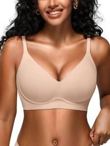 lot 4452 image: Jelly Bras for Women - Seamless Wireless Padded Bralette with Support, Comfy Everyday T-Shirt Bra No Underwire Skin XL