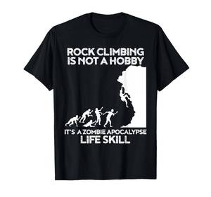 lot 4453 image: Funny Climbing Zombie Escape Rock Climber T-Shirt L youth
