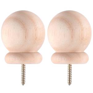 lot 4464 image: Maasechs 2 Pack 3 Round Wood Ball Curtain Rod Finial with Screw Newel Post Cap Wooden Finials Decorative for Bed Post DIY Crafts