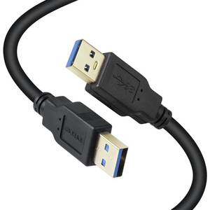 lot 4476 image: XBOHJOE USB 3.0 Male to Male Cable 10 ft Male to A Male Cord 5 Gbps Double USB A to USB A Cable Compatible with Hard Drive Cooling Fanpad DVD Player and More(Black, 10FT)