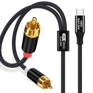 lot 4482 image: AGVEE 6.6ft Dual DAC 32Bit384kHZ USB C to RCA Audio Cable, Type C to 2RCA Y Splitter Cord for iPhone 16 15 iPad Pro Samsung Galaxy S24 S23 S22 S21, Google Pixel Series, Amplifiers, Black