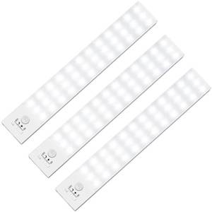 lot 4484 image: BLS 36 LED Closet Light Battery Powered, Super Bright Under Cabinet Lighting, Motion Sensor Indoor, Wireless, 1500mAh Rechargeable Battery Operated, 3 Pack