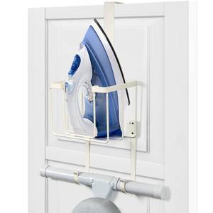lot 4494 image: ORLESS Over The DoorWall Mount Ironing Board Hanger, Laundry Room Iron and Ironing Caddy Board Storage Holder White
