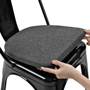 lot 5837 image: BUYUE Friendly Woven Fabric 14x14 Magnetic Cushion for Metal Chair 1 Piece, Enhanced Anti-Slip Seat Pad for Dining Kitchen Caf� Stackable Chair (U-Shape, Dark Gray, 1 Count)