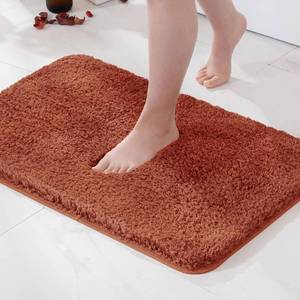 lot 5852 image: MIULEE Rust Bathroom Rugs, Soft Absorbent Microfiber Bath Rugs Non Slip Quick Dry Fluffy Bath Mats for Bathroom Floor Tub Showers, Machine Washable, 20x30 Inch