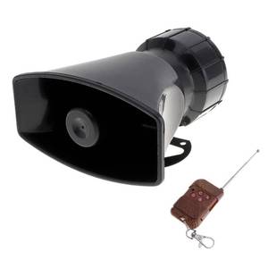 lot 5857 image: ePathChina 7 Sounds Loud Car Warning Alarm Police Fire Siren Horn Speaker with Brown Remote Controller 12V 100W(1PC Remote Controller)
