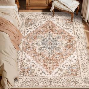 lot 5883 image: Ciicool 3x5 Rug, Washable Area Rug Boho Rugs for Bedroom Non-Slip Indoor Rugs Large Low-Pile Mat Floor Carpet Vintage Rug for Living Room Office Dinning Foyer Decor