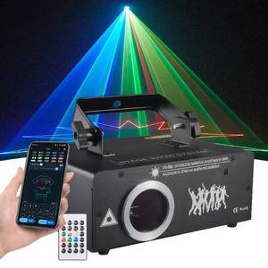 lot 5885 image: DJ Laser Light with App Control, 3D Animation Laser Projector for Party, Support Custom Drawing, Text Playback, Personalized Program, DMX Music Sound & Remote Laser Machine for Stage, Disco, Club, Bar