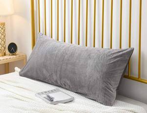 lot 6044 image: uwkcy Velvet Body Pillow CoverCase Pillowcase with Hidden Zipper, Soft and Cozy, Zippered Flannel Body Pillow Case (20 x 48 Inch,Grey, 1-Piece)