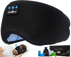 lot 6049 image: MUSICOZY Sleep Headphones Bluetooth 5.4 Headband Sleeping Eye Mask for Mom Women Men Wireless Music Earbuds Earphones for Side Sleepers Built-in HD Speakers Cool Gadgets Unique Gifts