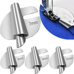 lot 6051 image: TOOVREN Universal Sewing Rolled Hemmer Foot 4PCS Rolled Hem Presser Foot 78910mm Wide Rolling Hem Foot Sewing Machine Presser Feet Hemmer Home Industrial Curved Scroll Hemming Feet