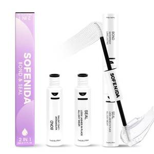 lot 6080 image: SOFENIDA Lash Glue Bond and Seal for Eyelash Clusters Lash Bond and Seal Waterproof Long Lasting for Invisible Lash Band Strong Hold 2 in 1 Cluster Eyelash Glue for DIY Lash Extensions-White