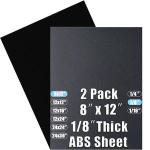 lot 6090 image: ABS Plastic Sheet 18 Inch Thick 8 x 12 (2-Pack),Two-Sided Heat Moldable Panel (Thermoplastic Textured Front & Smooth Back), Black Thermoform Board Great for DIY Projects, Decor, Handcrafts