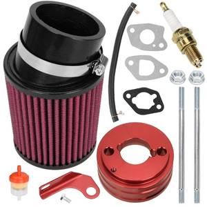 lot 6100 image: FVRITO Upgraded Air Filter Adapter Kit for Predator 212cc 196cc Coleman CT200U BT200X KT196 6.5Hp Clone Engine Mini Bike Go Kart Performance Parts Red