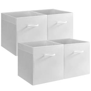 lot 6124 image: StorageWorks White Storage Cubes, 13-inch Leather Bins with Handle, Cube Organizer Baskets for Shelves and Closet, Collapsible Storage Bins, 4-Pack