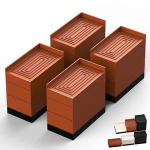 lot 9900 image: Furniture Risers, Tclouda BedSofaDeskTableChair LegFridge Lifts to 1.5, 3 and 4 in, Rectangle Adjustable Risers Blocks for Extenders, Heavy Duty Supports Up to 1300 Lbs, 4 in-Brown-Rectangle