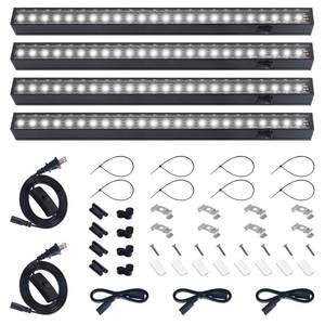 lot 9902 image: Barrina T5 Grow Lights for Indoor Plants, Full Spectrum Grow Light, 1ft LED Plant Light, Black Cover LED Grow Light Strips, 3 Mounting Modes, Magnetic Installation, Plug and Play, 5000K, 4 Packs