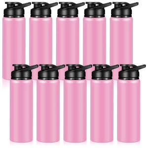 lot 9907 image: Mimorou 10 Pcs 25oz Reusable Aluminum Water Bottles Bulk Multicolor Outdoor Sports Water Bottles for Travel, Gym, Hiking, Cycling, Camping, Fishing, Snap Lid (Pink)