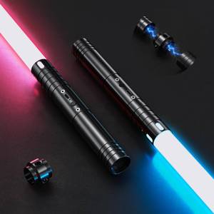 lot 9938 image: TQQALCYS Lightsaber, Dueling Light Saber, 15 RGB Colors 4 Modes Type-C Rechargeable Sword with Alloy Hilt, Light Sabers for Kids Birthday Party Cosplay Halloween Christmas, 2PCS