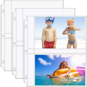 lot 10234 image: MaxGear 30 Pack 5x7 Photo Sleeves for 3 Ring Binder (120 Pictures), Heavy-Duty Archival Page Protectors, 2-Pocket Clear Photo Album Refill Pages, Plastic Seed Binder Pages 8.5x11, Acid-Free