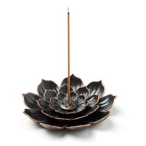 lot 10251 image: GARMOLY Incense Burner, Incense Holder for Sticks, Brass Lotus Incense Stick Holder and Detachable Ash Catcher