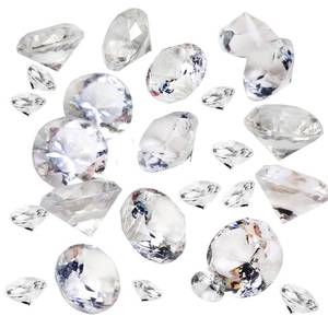 lot 10264 image: HappyFiller 420 Pcs Acrylic Diamonds Diving Gems Crystal Clear Treasure Jewels for Table Scatters, Wedding Centerpieces,Party Decor,Vase Fillers,Gift for Bride,Mom,Brithday,Size0.8,0.4