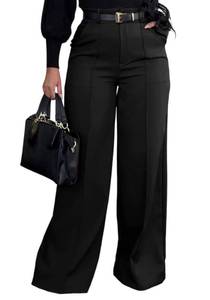 lot 10276 image: SHINFY Women Wide Leg Dress Pants High Waisted Slacks Pleated Business Casual Office Palazzo Work Pants Trousers Black