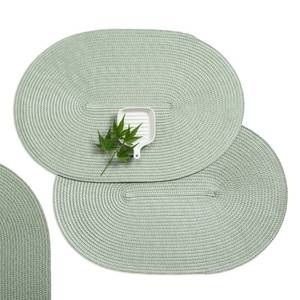 lot 10283 image: AHHFSMEI Placemats Set of 4 for Dining Table Washable Woven Non-Slip 18x12 inches Placemat Heat-Resistant Durable Table Mats for Dining Table Easy to Clean (Sage Green, 4)