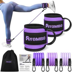 lot 10285 image: Ayombo Ankle Resistance Bands with Cuffs, Home Gym Workout Equipment, Lifting Glute Butt Exercise Equipment for Women, Ankle Weights Fitness Set, Leg Booty Equipment for Training Perfect Body Shape