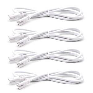 lot 10298 image: 4FT 1.2 Meter T5 T8 LED Tube Light Fixture -Linkable Cords, Double End Connector Cable, PowerExtension Wire for LED Integrated Single Fixture,Shop, Garage, Under Cabinet Light - 4Pcs