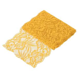 lot 10325 image: MECCANIXITY 6 Inch Wide 3 Yard Elastic Lace Ribbon Golden Yellow Floral Pattern Stretch Lace Trim Embroidered Fabric for Sewing Making and DIY Crafts Gift Wrapping Bouquets Wedding Decor