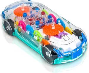 lot 10326 image: ZHFUYS Light Up Transparent Car Toy for Kids, Sensory Toys for Kid, Toy Car with Colorful Moving Gears, Fun Educational Toy for Kids, Birthday Gifts Idea for Boys Girls