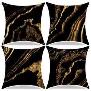 lot 10334 image: LDJRSY Black and Gold Couch Decor Throw Pillow Covers 18X18 Inch Black and Brown Gold Home Decorative Pillow Covers Set of 4 for Living Room Bedroom Bed Couch Cushion Cover Sofa Decor Pillow Cases