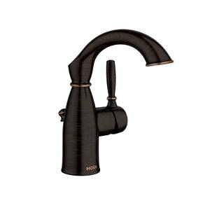 lot 11661 image: Moen Sarona Mediterranean Bronze One-Handle Single Hole Rustic Farmhouse Bathroom Sink Faucet with Optional Deckplate, 84144BRB