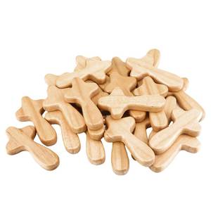 lot 11663 image: 24 Pcs Wood Holding Crosses Bulk Hand Held Prayer Pocket Pine Cross Easter Holding Hand Cross Jesus Clinging Religious Christian Gift for Church First Communion(4.1 x 2.4 x 0.6 Inches,Wood Color)