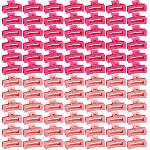 lot 11680 image: XunYee 100 Pcs Hair Claw Clips Bulk Large Square Jaw Headwear Clips Set for Women Nonslip Rectangle Hair Accessories Clip for Girl Women Gifts Beauty(3.4,Frosted Bright)