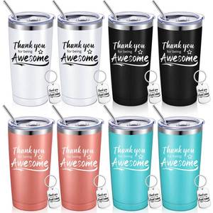 lot 11699 image: Sieral 16 Pieces Thank You for Being Awesome Tumbler, Thank You Supplies for Women Men 20oz Insulated Stainless Steel Travel Tumbler with Lid and Straw Appreciation Gift with Keychain (Classic Color)