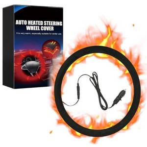 lot 12008 image: Heated Steering Wheel Cover,2026 New 15 12V Steering Wheel Warmer Heated Steering Wheel Protector Cover for Winter Universal,Suitable for Standard Size Cars, Trucks, Vans, SUV