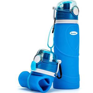 lot 12009 image: Kemier Collapsible Silicone Water Bottles-750ML,Medical Grade,BPA Free.Can Roll Up,26oz,Leak Proof Foldable Sports & Outdoor Water Bottles (Blue)