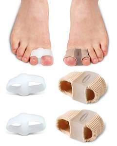 lot 12054 image: BLATOWN 4Pcs Toe Separators Bunion Corrector for Women Men, Gel Big Toe Spacers with 2 Loops for Feet, Hammer Toe Straightener, Elasticity and Soft (2Nylon2Gel)