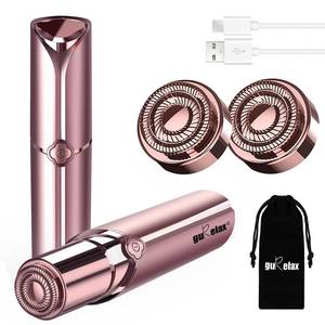 lot 12060 image: Facial Hair Removal for Women, Electric Painless Rechargeable Facial Hair Remover for Face, Lip, Chin with 2 x Replacement Heads Turns On