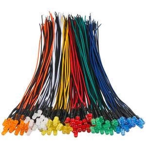 lot 12082 image: EDGELEC 120pcs 12V LED Lights Emitting Diodes, Pre Wired 7.9 Inch DC 12 Volt 5mm LED (6 Colors x 20pcs) Assorted Kit Diffused Colored Lens- White Red Yellow Green Blue Orange Small LED Lamps