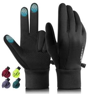 lot 12083 image: rivmount Winter Gloves Women Men, Cold Weather Touch Screen Liner Glove, Windproof 3-Layers, for Running, Cycling, Biking, Hiking, Driving(Black, Size L)