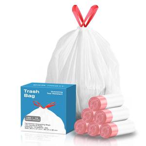 lot 15210 image: KdbK 13.2 Gallon Tall Kitchen Drawstring Trash Bags, 120 Count Pre-separated Garbage Bags, Unscented, Leak Proof, Waste Bag for Kitchen, Office, Home
