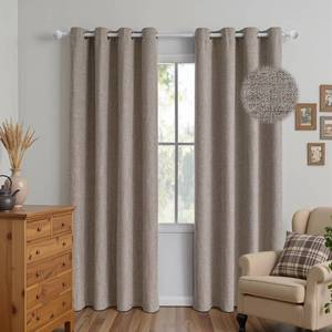lot 15216 image: FancyRoof 100% Blackout Curtains 96 Inches Long 2 Panels Set, Linen Curtains for Living Room, Black Out Thermal Insulated Grommet Drapes Bedroom Luxury Decor Privacy(52W � 96L inch, Linen)
