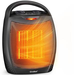 lot 15221 image: GiveBest Portable Electric Space Heater, 1500W750W Ceramic Heater with Thermostat, Heat Up 200 Square Feet in Minutes, Safe and Quiet for Office Room Desk Indoor Use