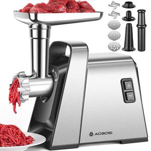 lot 15222 image: AAOBOSI Meat Grinder Electric, 3000W Max Meat Grinder Heavy Duty with 2 Stainless Steel Blades & 3 Grinding Plates, Sausage Maker & Kibbe Kit for Home Kitchen Using