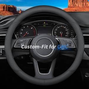 lot 15233 image: Deer Route Custom-Fit for GMC Steering Wheel Cover, Premium Leather Car Steering Wheel Cover with Logo, Non-Slip, Breathable, for GMC Accessories (B-Style,for GMC)